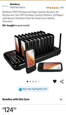 Retekess TD173 Restaurant Pager System, 20 Pagers New Tested ! 