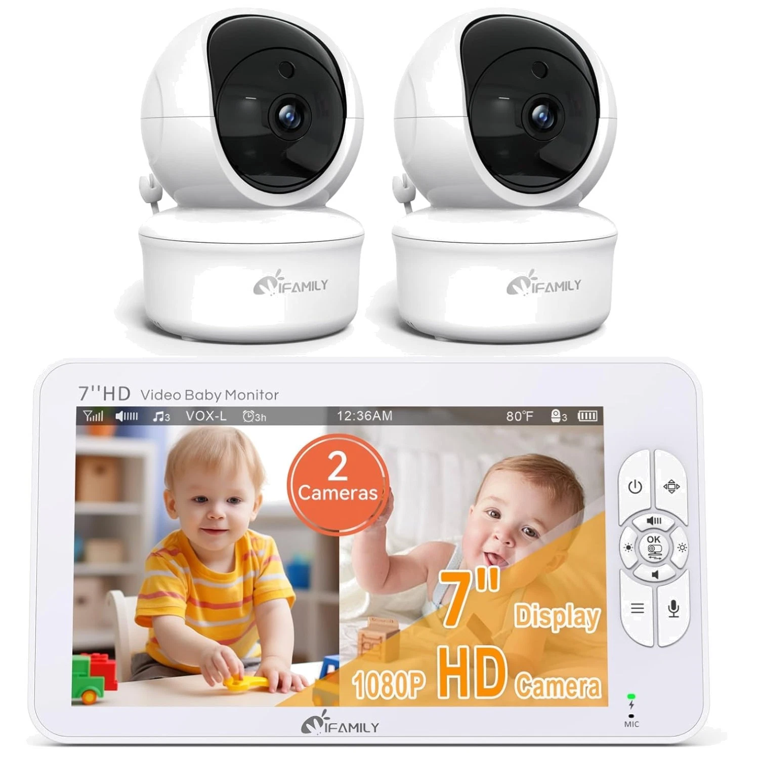 Secure Connection Baby Monitor, 1000ft Range, 2.4GHz Tech