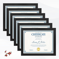 8.5X11 Picture Frame Set of 6, Multi Certificate 8.5 by 11 Picture Frames Bulk,
