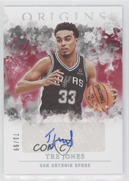 2020-21 Panini Origins Rookie Auto Red 73/99 Tre Jones #RA-JON Auto RC 0c6