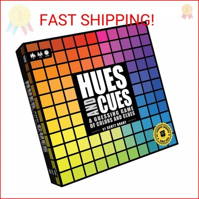 HUES and CUES - Vibrant Color Guessing Board Game for 3-10 Players Ages 8+, Conn