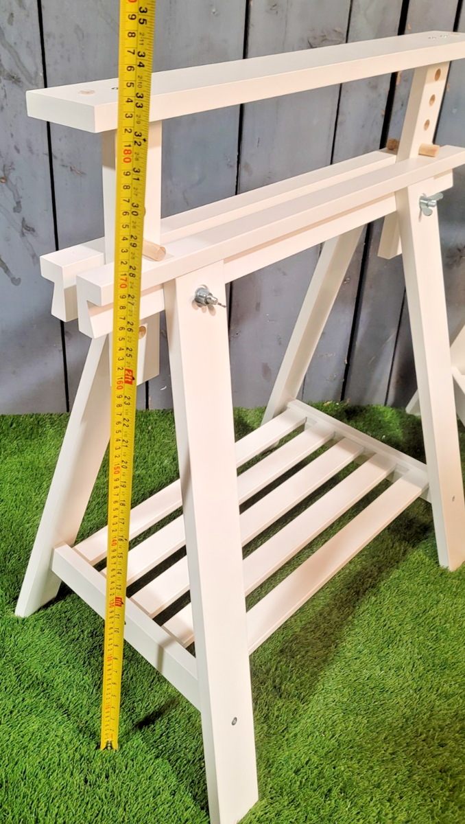 IKEA 801.500.95 Finnvard Adjustable Trestle with Shelf - White for