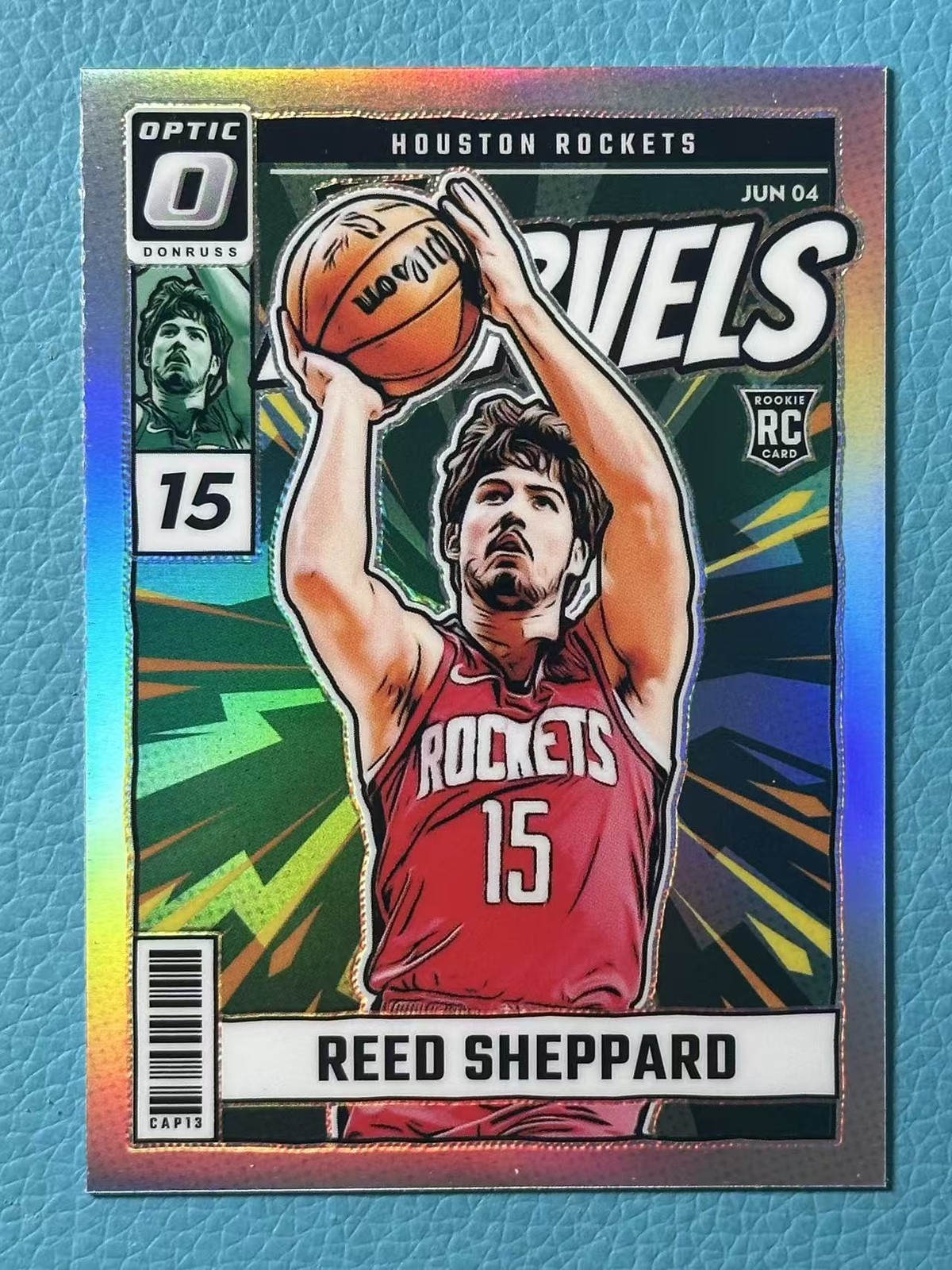 Reed Sheppard 2024-25 Panini Donruss Optic Silver Net Marvels RC Rockets #4