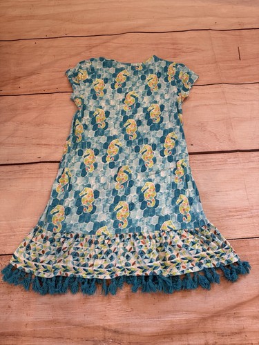 Girls Size Large Crown & Ivy Dress Seahorses Beach Resort Summer Coastal - Picture 3 of 3