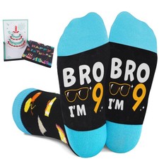 9 Year Old Birthday Gifts for Boys - Socks for Boys with Pop Up Birthday Card...