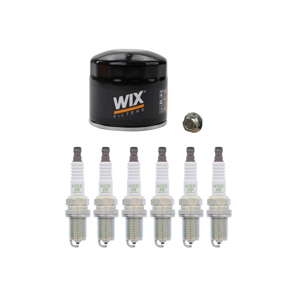 Filtro de aceite de motor Wix y kit de bujías NGK 6 V-Power para Acura RL 3,5 L V6 C35A1 Foto 2 de 2
