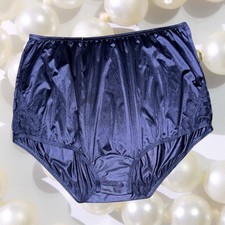 New Navy Blue Vanity Fair Nylon Brief Panties Sz 12 / 5XL