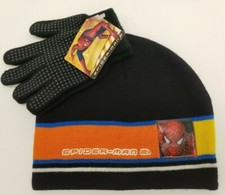 NEW MARVEL SPIDERMAN Hat Glove Set Ages 8-18 FREE SHIPPING