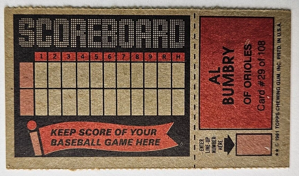 1981 Topps Baseball Scratch-Off Separated #29 Al BumbryAL BUMBRY Orioles - Image 2 of 2