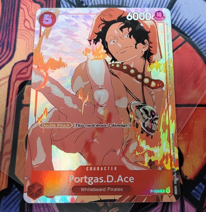 Portgas.D.Ace Gift Collection P-028 Alt Art Holo Foil Rare One