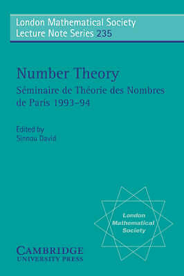 Number Theory Séminaire de théorie des nombres de Paris 1993–94 David Paperback