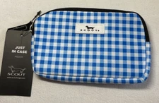 Scout JUST IN CASE POUCH BAG BLUE WHITE CHECK 6.5 X 4 X 7.5 NWT