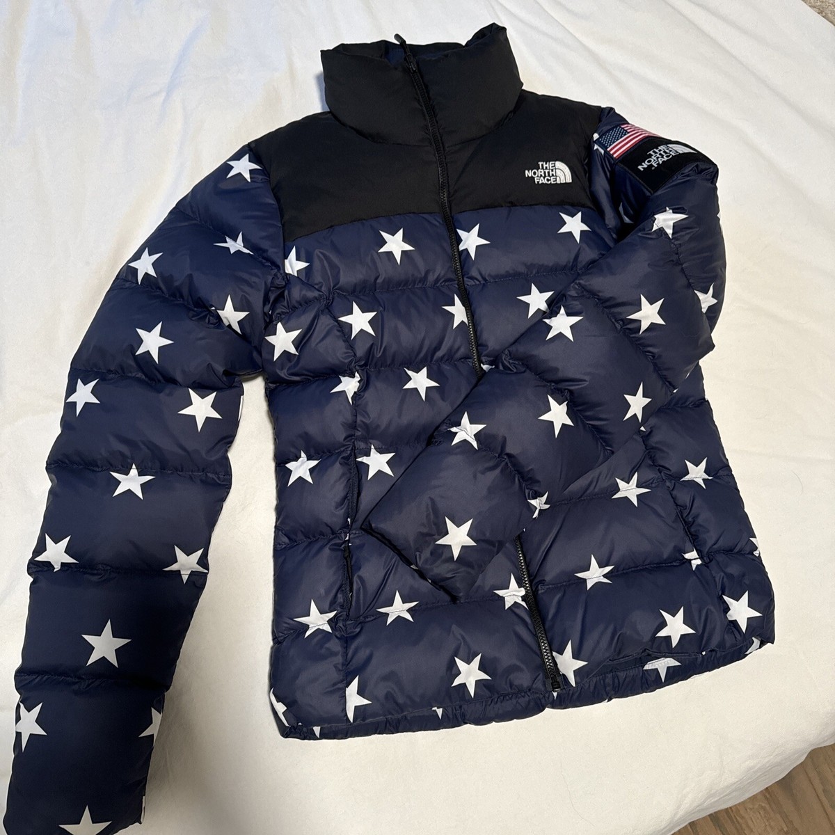 中古 The North Face USA Star Nuptse Jacket RARE North Face Olympics Team USA 2018 Nuptse Puffer Jacket