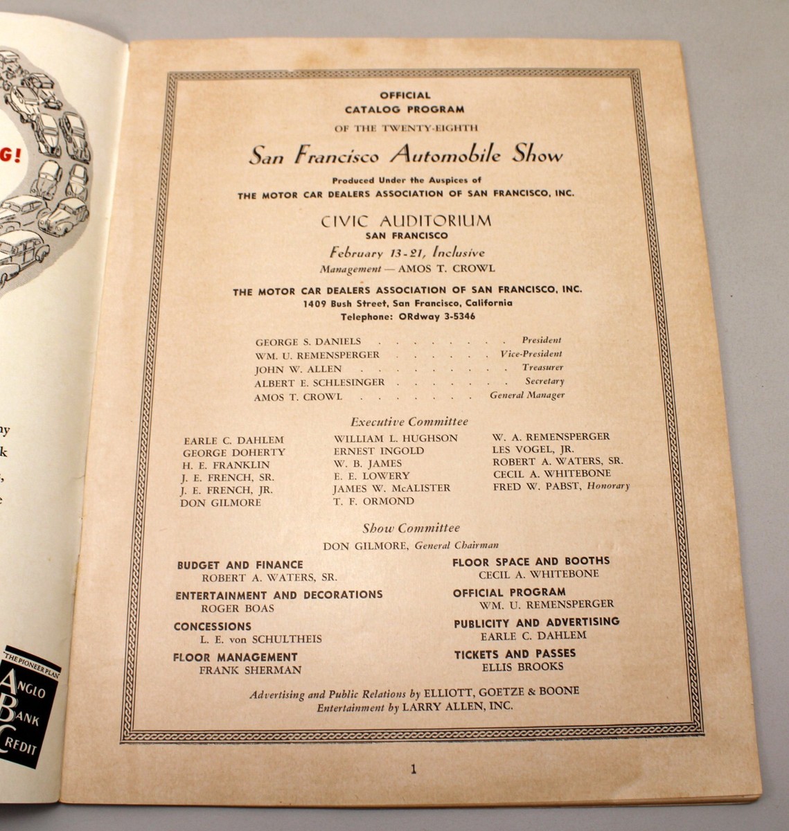 1954年 Motor Show Official Catalogue 1954 28th San Francisco Automobile Show Catalogue Program | eBay