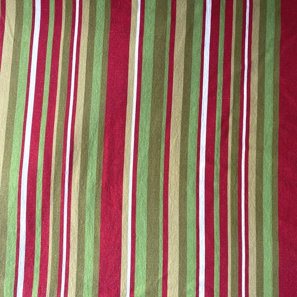 Crate & Barrel Joule Tablecloth Red & Green Stripe Christmas Holiday 90” X 60” - Image 4 of 4