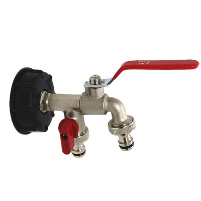1X(Doppelkopfanschluss für IBC Ton  Ton  Adapter Messinghahn P1A9)5312