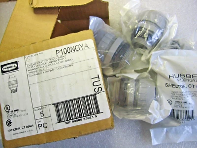 Box of 5) Hubbell P100NGYA Non-Metallic Liquid-Tight Conduit Adapter Fittings - Image 1 of 4