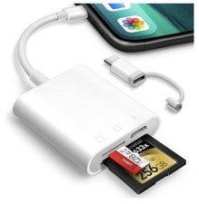 Card Reader. New. Qyuiasle SD Card Reader iPhone/iPad. Manual. Made in China.