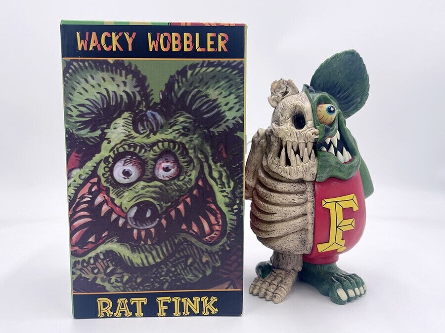 Red Rat Fink Big Daddy Ed Roth Noctilucent Skeleton Wacky Wobbler ...
