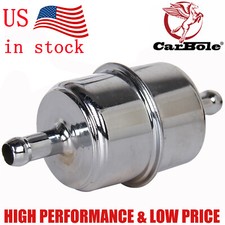 Chrome Canister Fuel Filter Fits For 38 Hose Carburetor Inline Car Gas Filter