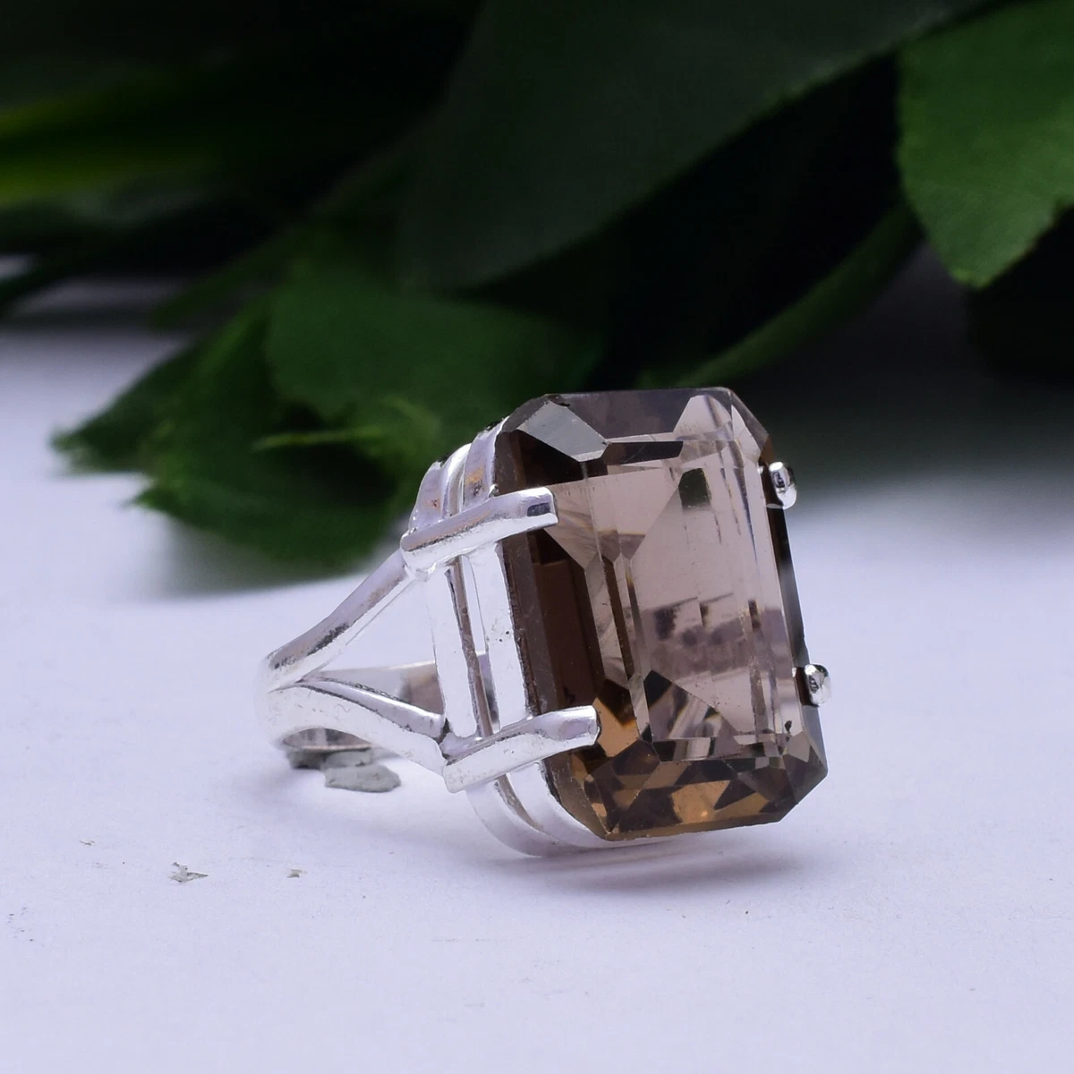 Valentine's Day Smoky Topaz Gemstone 925 Sterling Silver Handmade Ring All  Size