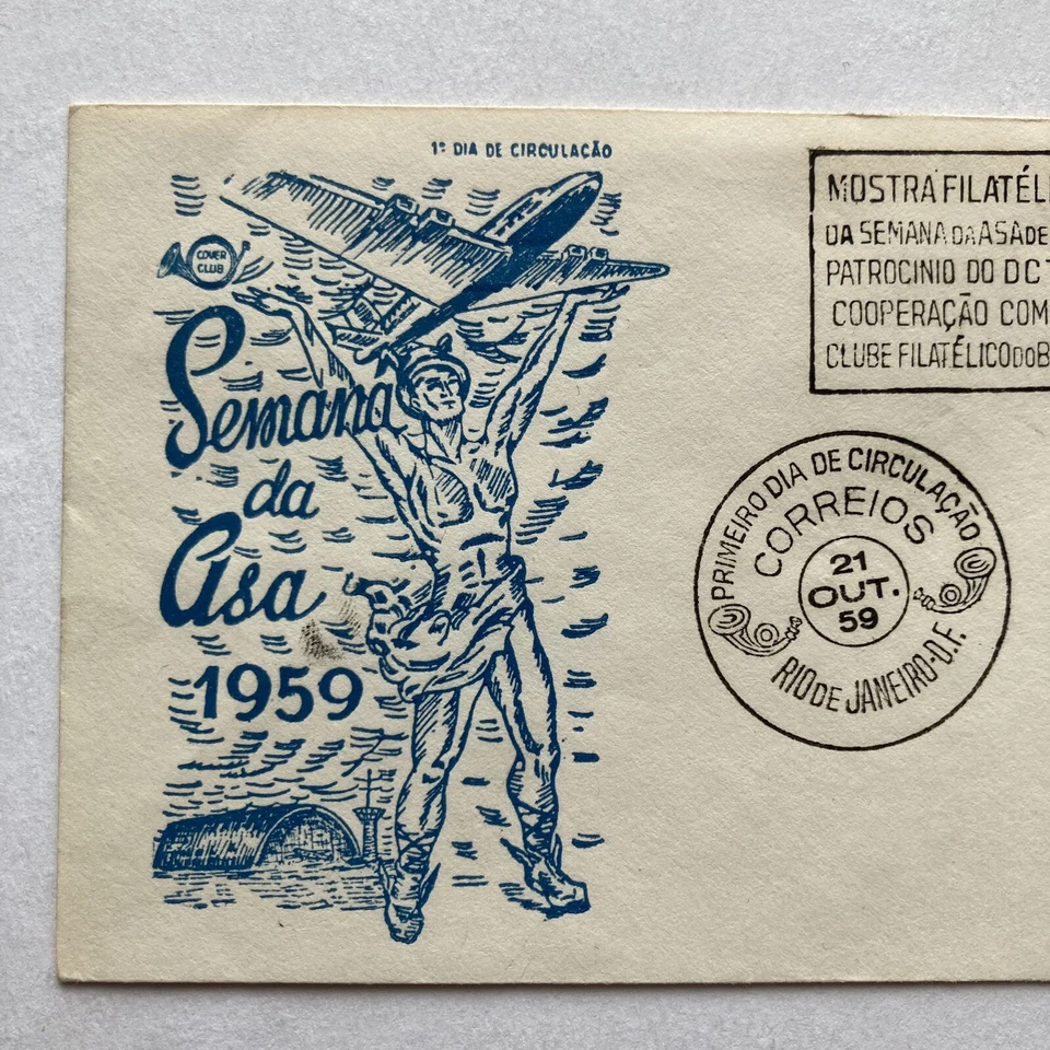 Estampilla de Brasil 1959 Semana da Asa Semana del Ala Brasil Primer Día Cubierta 21-10-59 Foto 2 de 4