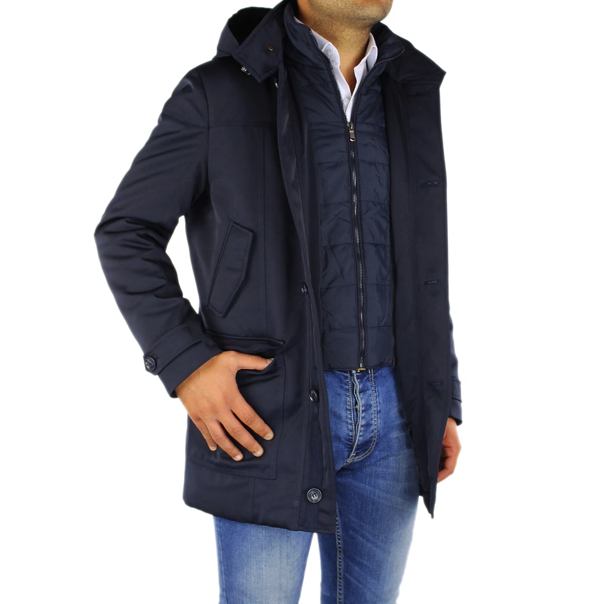 Giacca impermeabile elegante uomo sale