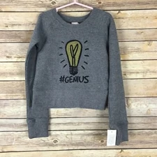 Junk Food Sweatshirt Unisex Kids XS Gray Crew Neck Genius Lightbulb Graphic