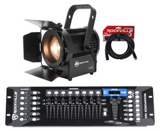 American DJ ENCORE FR50Z Fresnel Beam Light w/ Barn Doors DMX Controller Cable