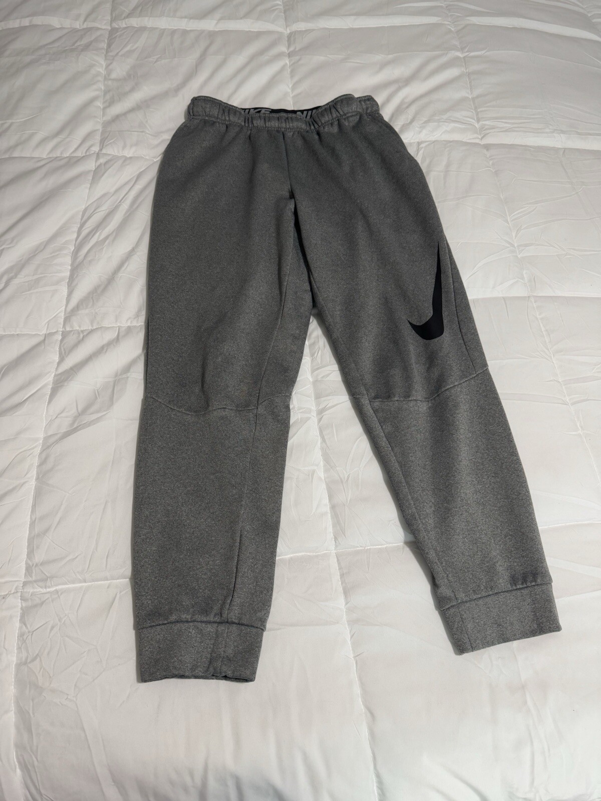 Grey Nike Dri-fit Men’s Sweatpants Cinched Ankles Elastic Waistband Size M