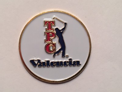 Vintage Rare TPC Valencia 1'' Flat Coin Style Golf Marker - A Beauty!