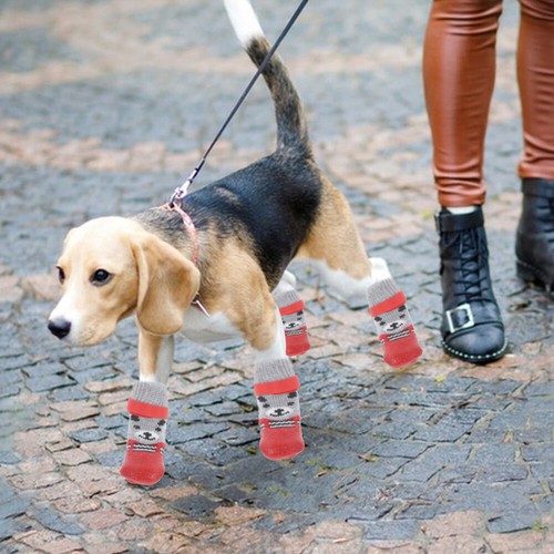 4 Pcs Puppy Shoes for Small Dogs Pet Cotton Socks Cats Rainproof Water