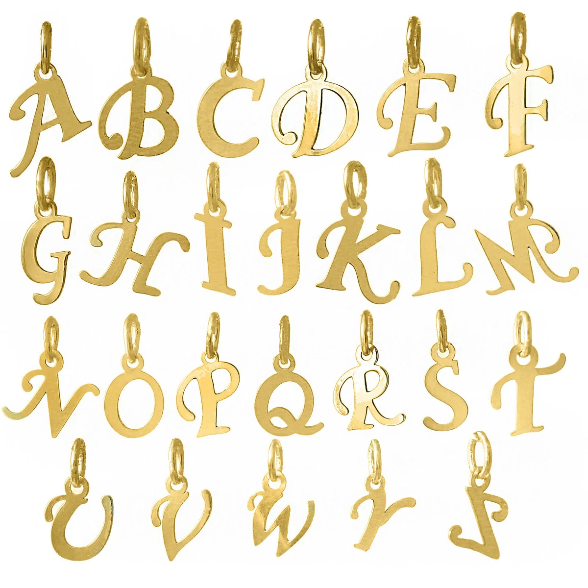 Solid gold initial charm deals