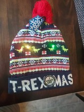LED Christmas Hat, Light up T-Rexmas Beanie Unisex Brand NEW