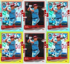 RHYS HOSKINS 6 CARD LOT 2020 OPTIC HOLO SILVER & LIME GREEN PRIZM # 176 + BASE