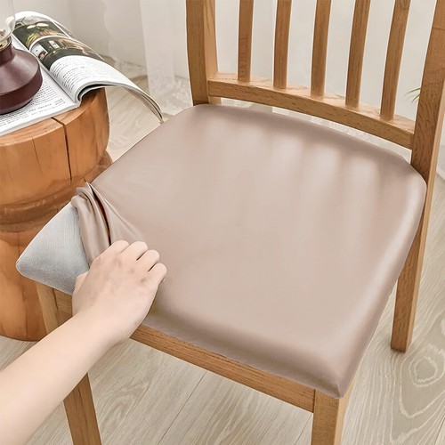 Dining Chair Seat Covers PU Leather Waterproof Stretch Wedding Slip Protector UK - Picture 18 of 18