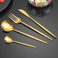 Luxury Stainless Steel Dinnerware Set Cutlery Fork Knife Spoon Tableware 24pcs