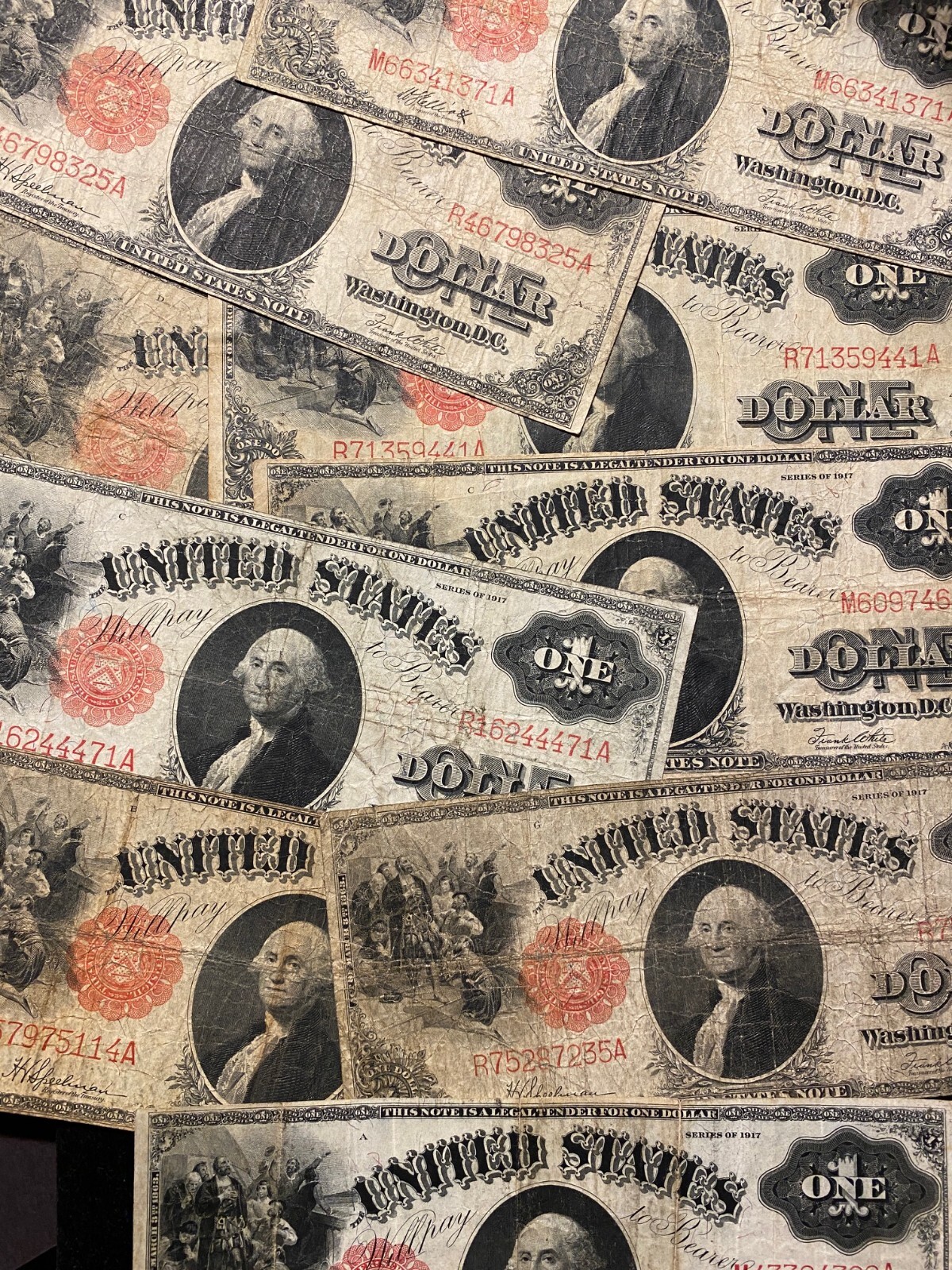 1917 $1 Sawhorse One Dollar Note Bill Large Size Legal Tender Estate Lot Rare ✯