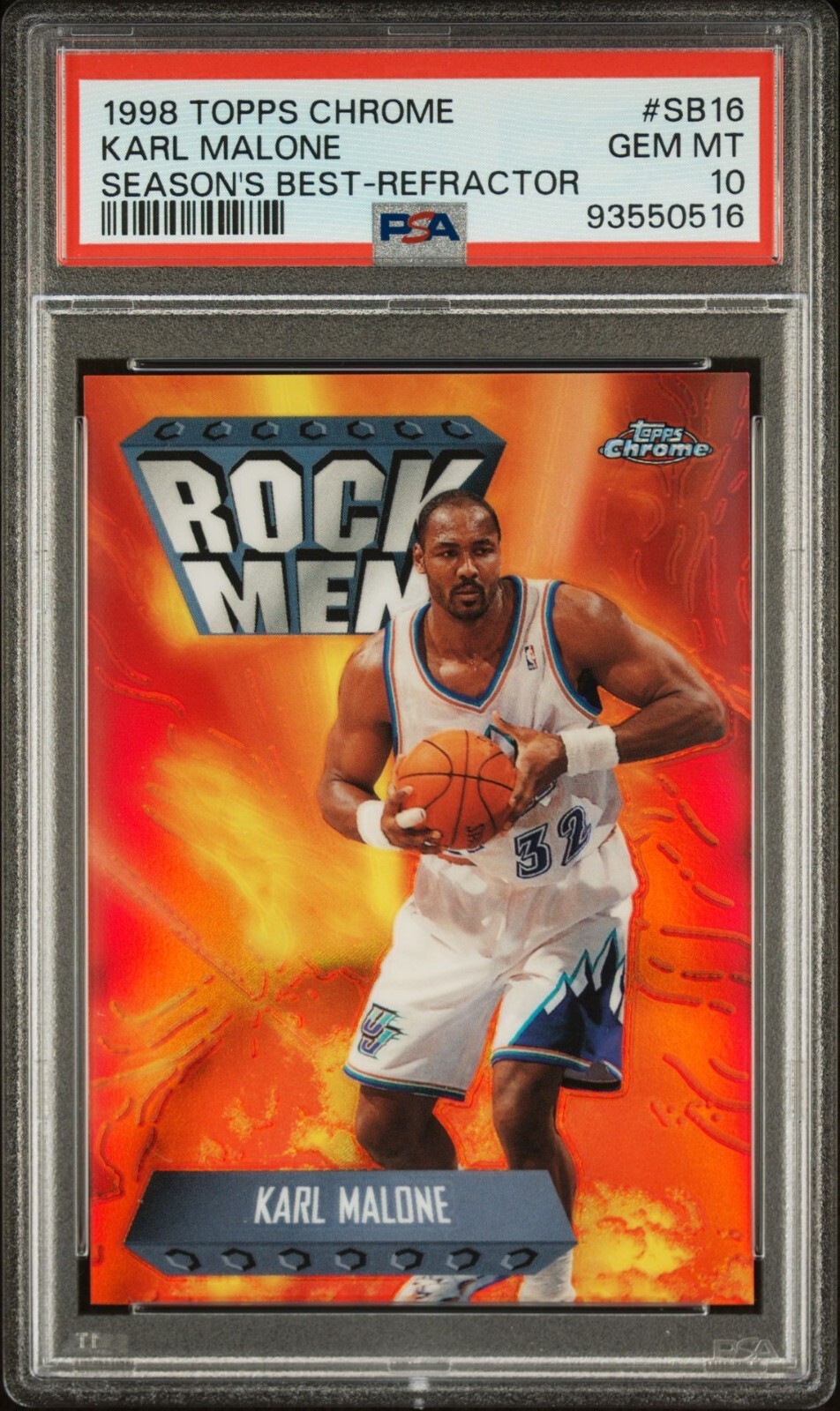 1998 Topps Chrome Season's Best Refractor #SB16 Karl Malone HOF PSA 10