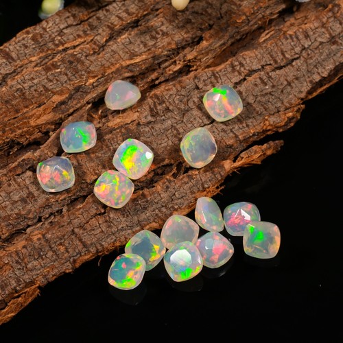 Piedra preciosa suelta facetada ópalo de fuego welo etíope, AAA + ópalo Welo natural 5x5 mm - Imagen 8 de 8