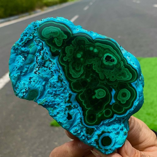 1,19 Pfund natürlicher Chrysokoll/Malachit transparenter Cluster grobe Mineralprobe - Bild 15 von 23