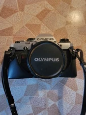 Olympus OM 10 35mm Film Camera Lot with Semi-Hard Case and 2 Flashes