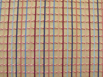 Groundworks Sanabelle Check Gold Orange Embroidery Upholstery Fabric MSRP $244/y