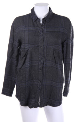 MANGO Blouse Checked XS = XXS grey shades