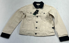G-star Raw Ecru Arc 3d Pm Long Sleeve Collared Denim Jacket Womens Size Xs