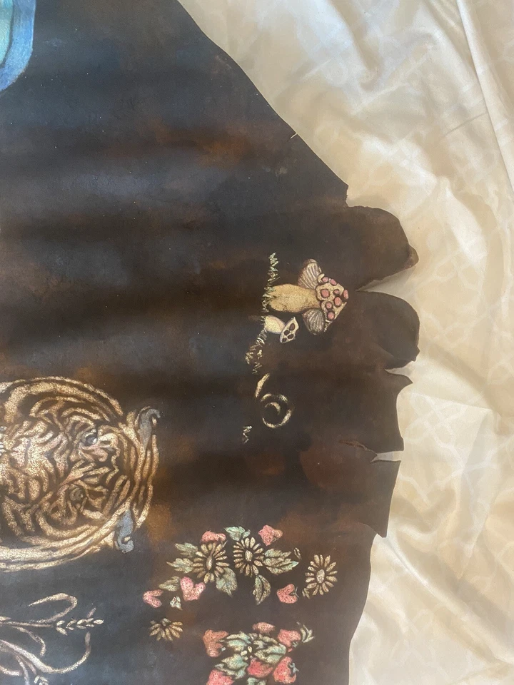 Hand Painted Bison Hide/Skin vintage - Image 3 of 4