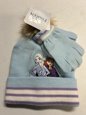 Disney Frozen Girls Hat Gloves Set Ages 2-6 NWT