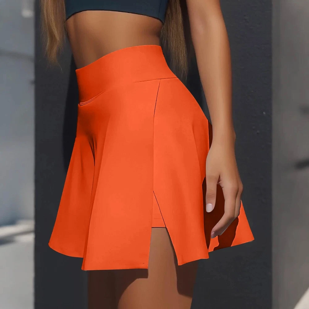Women's High Waist Pleated Tennis Skort Knee Length Golf Shorts