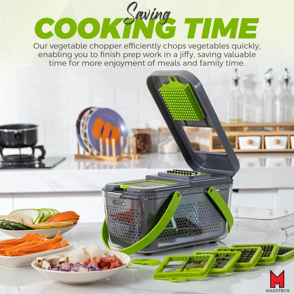 Picadora de verduras multifuncional | Preparación de comida fácil y rápida con caja de almacenamiento Foto 2 de 4