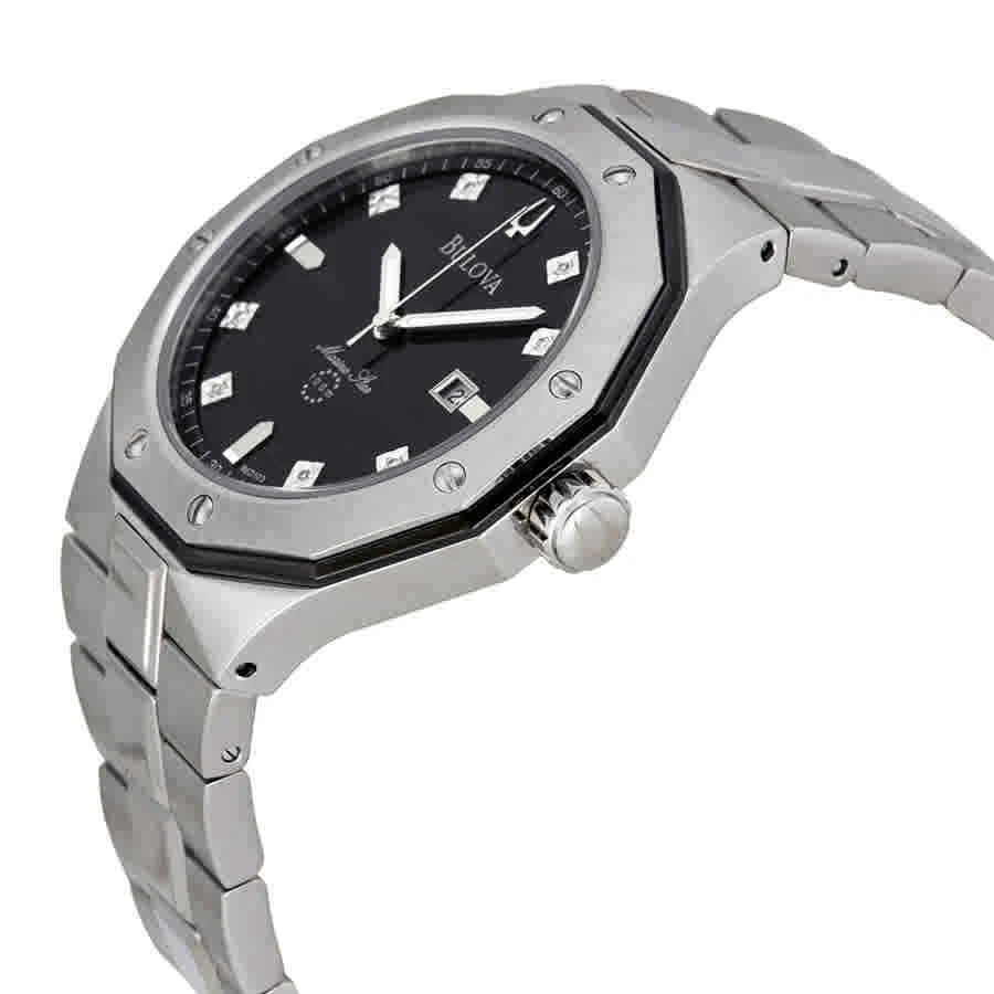 Bulova Men s Marine Star Diamond Accented Stainless Steel Bracelet